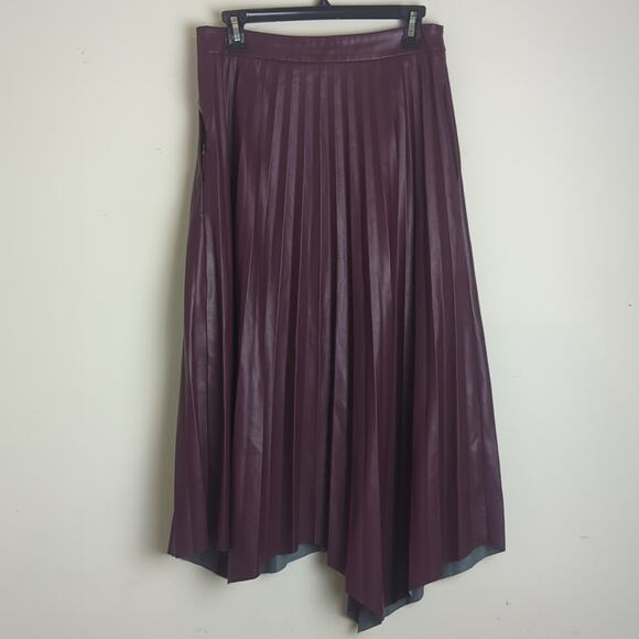Elie Tahari Pleather Skirt Asymmetrical Whimsigoth Women's Size 4 - Picture 8 of 12